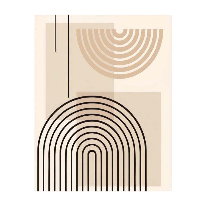 VibeCore Nordic Landscape Canvas Prints Option B: Beige background with beige and black arches