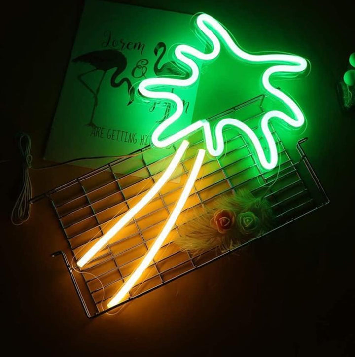 VibeCore Palm Tree Neon Light In Basket