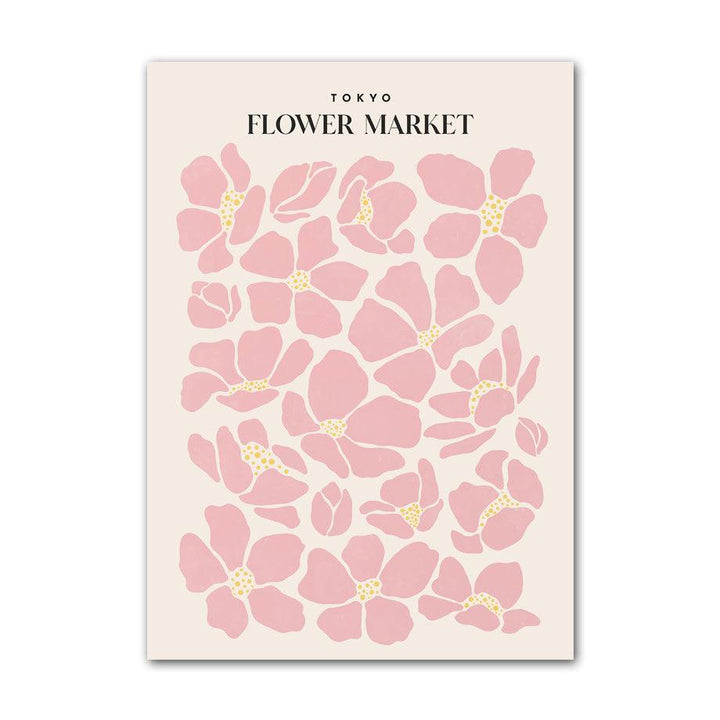 ‘Pastel Flower Market’ canvas poster featuring a vibrant pastel floral design inspired by the Tokyo flower market, adding a bright and refreshing touch to any room.