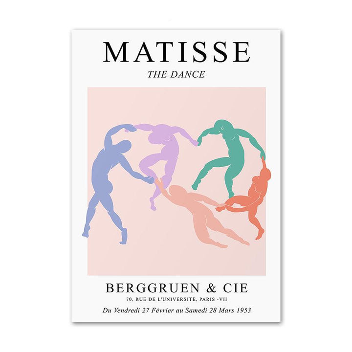 Pastel pink 'The Dance' canvas poster, inspired by Matisse's iconic artwork, bringing a minimalist and serene touch to your room with vibrant pastel hues.