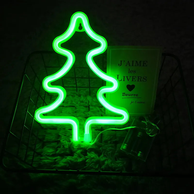 VibeCore Pine Tree Neon Light In Basket