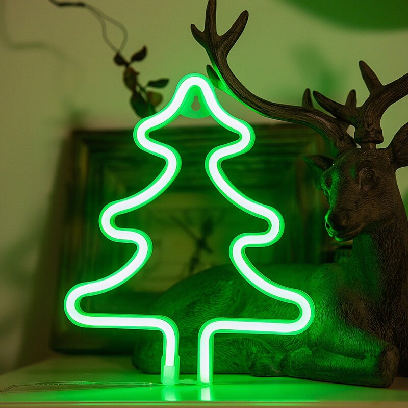 VibeCore Pine Tree Neon Light On Dresser