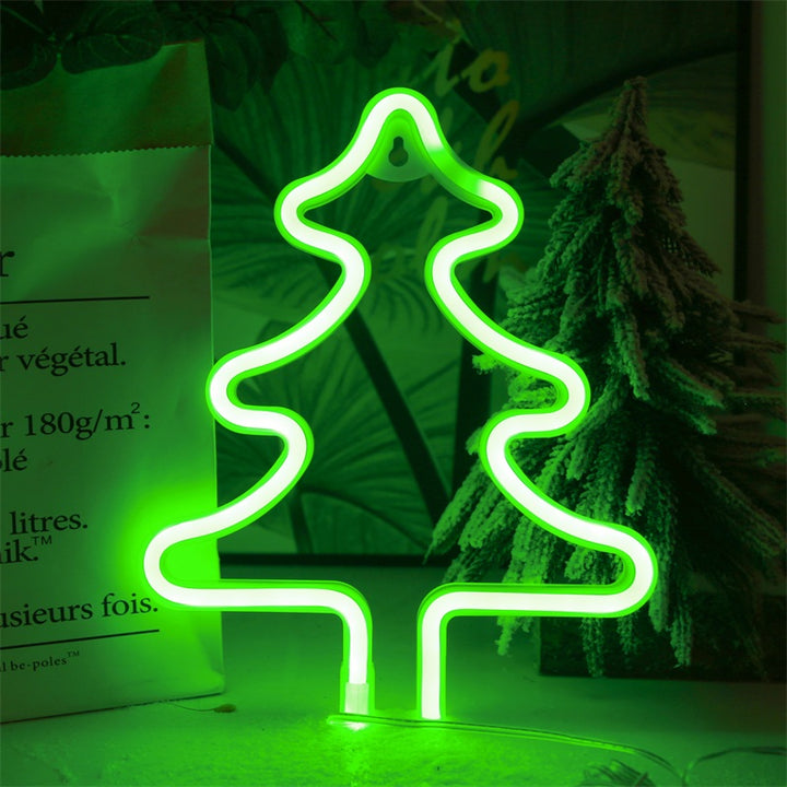 VibeCore Pine Tree Neon Light On Table