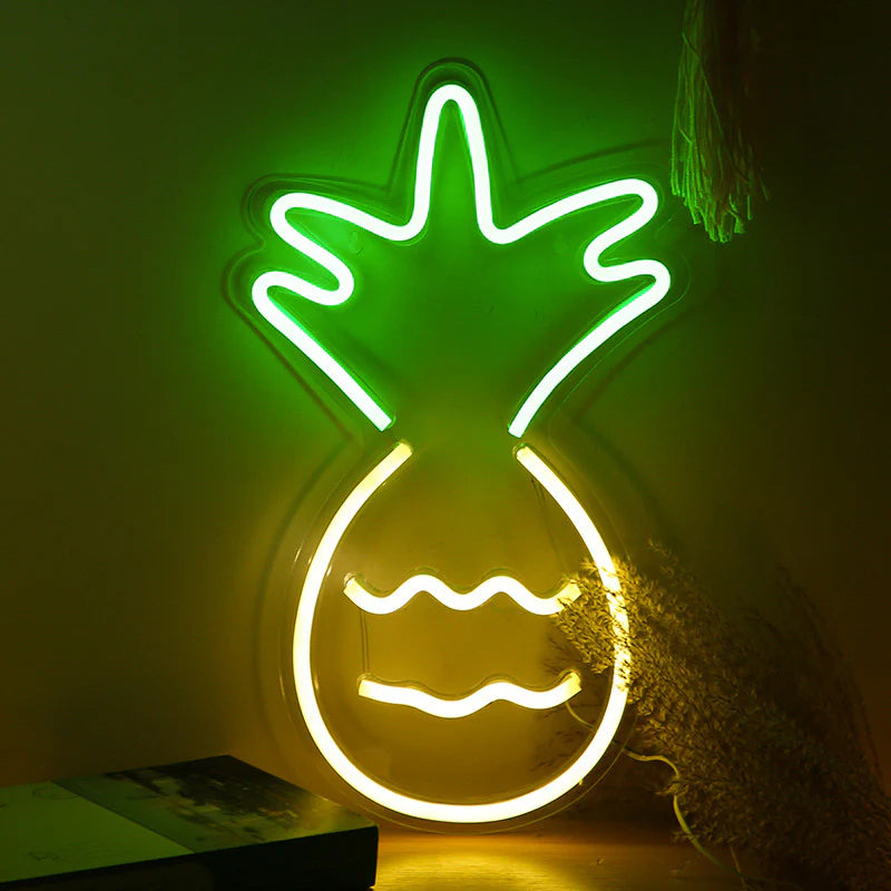 VibeCore Pineapple Neon Light On Side Table