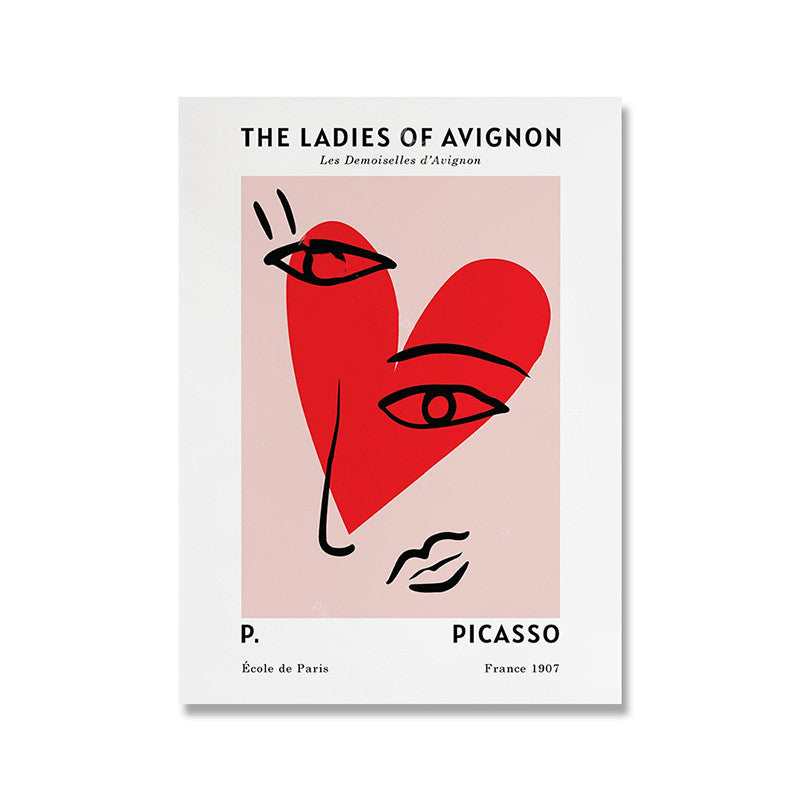 VibeCore Pink Artsy Canvas Prints Option A - The Ladies of Avignon Les Demoiselles d'Avignon Picasso Ecole De Paris France 1907
