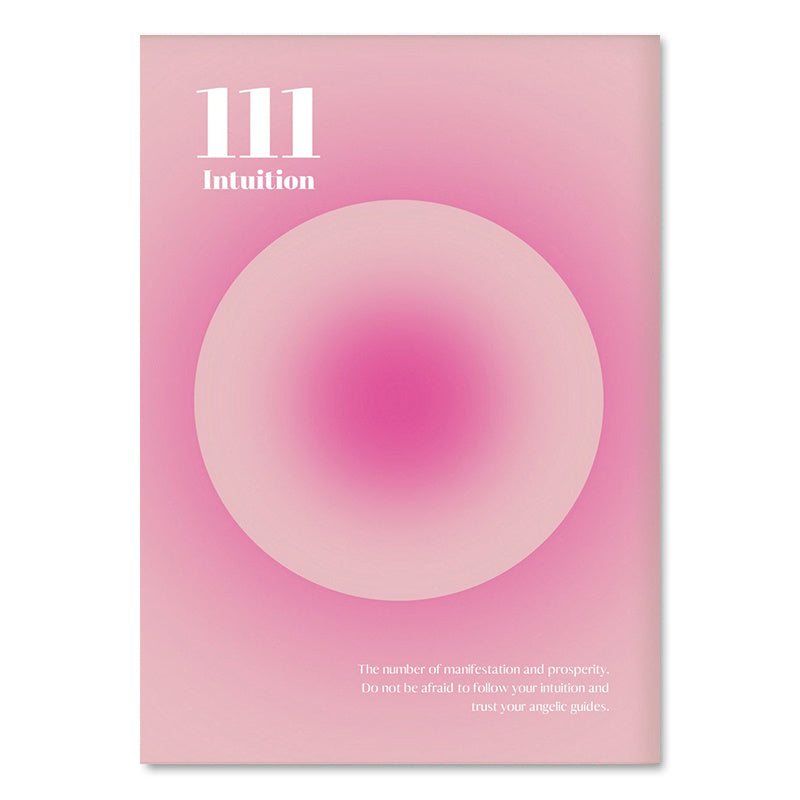 "VibeCore Pink Divine Feminine Canvas Posters" featuring the angel number 111, symbolizing intuition, on a soft pink gradient background. This spiritual and aesthetic design embodies the energy of clarity and inner wisdom, perfect for infusing your bedroom, dorm, or apartment with positive vibes. The elegant typography and soothing colors create a serene atmosphere, inviting empowerment and self-discovery into your space.