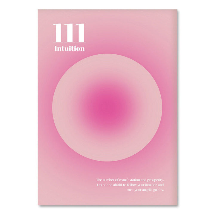 "VibeCore Pink Divine Feminine Canvas Posters" featuring the angel number 111, symbolizing intuition, on a soft pink gradient background. This spiritual and aesthetic design embodies the energy of clarity and inner wisdom, perfect for infusing your bedroom, dorm, or apartment with positive vibes. The elegant typography and soothing colors create a serene atmosphere, inviting empowerment and self-discovery into your space.