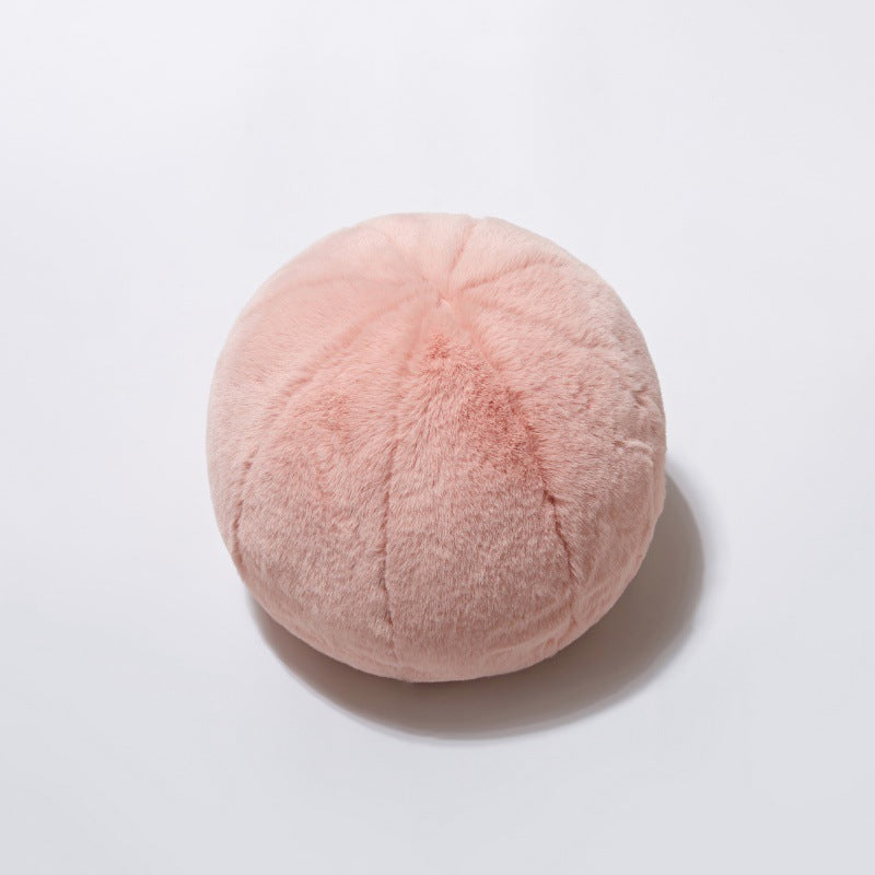 VibeCore Plush Ball Throw Pillow in baby pink, featuring an ultra-soft, fluffy design that adds a modern, cozy, and hygge touch to any room. Perfect for beds, couches, and dorm rooms.