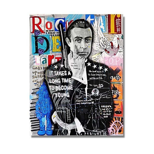 VibeCore Pop Graffiti Canvas Prints Option B: It takes a long time to become young
