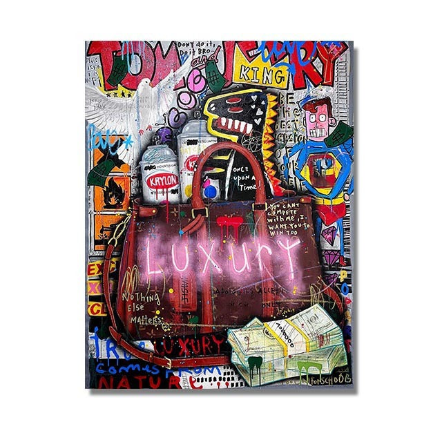 VibeCore Pop Graffiti Canvas Prints Option C: Luxury
