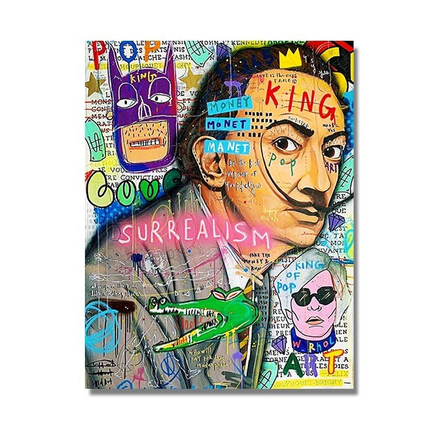 VibeCore Pop Graffiti Canvas Prints Option F: Surrealism