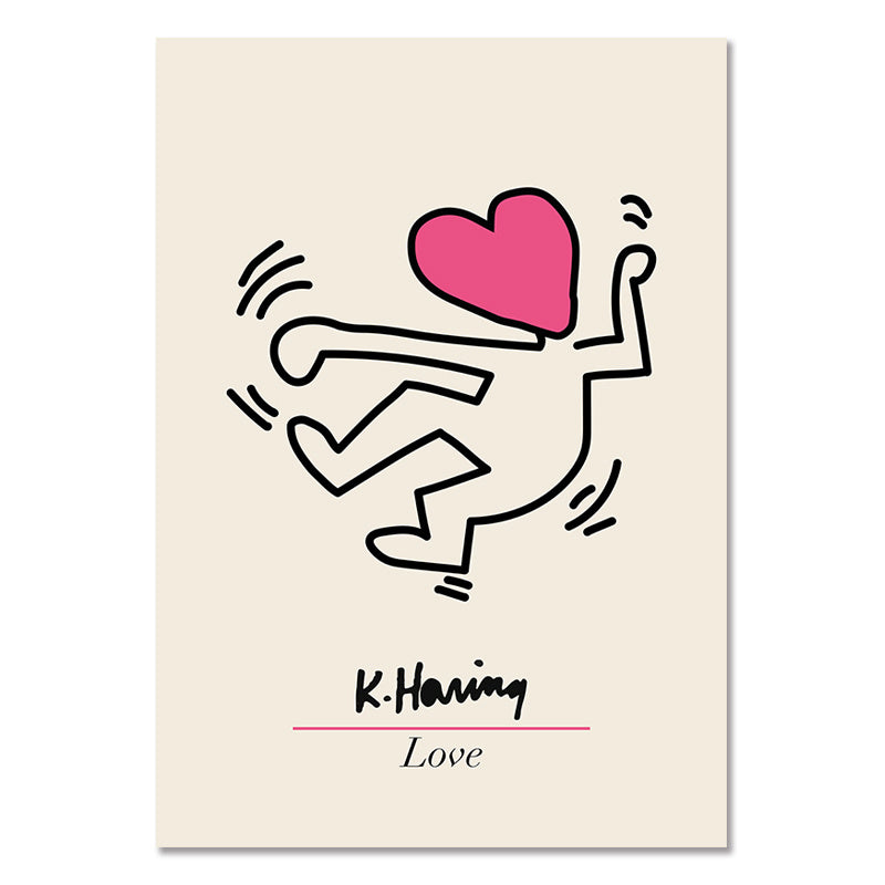 VibeCore Pop & Petals Canvas Prints Option A: K Haring Love