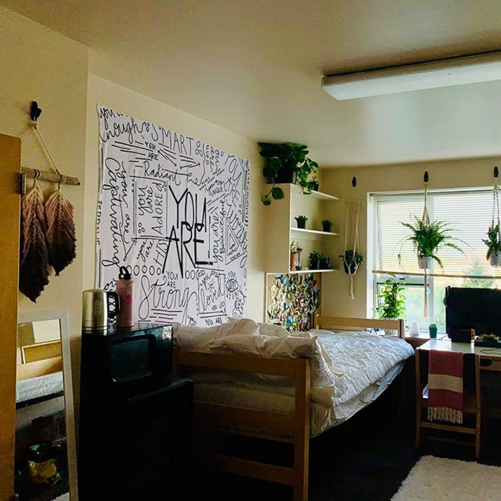VibeCore Positive You Are Tapestry On Wall In Dorm