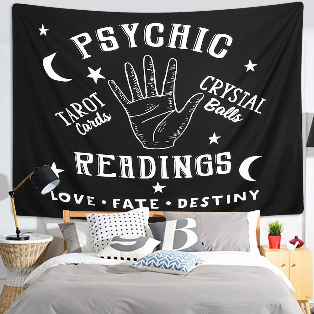 VibeCore Psychic Readings Tapestry Behind Bed