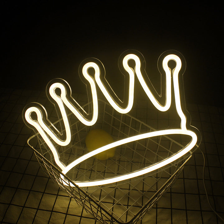 VibeCore Queen's Crown Neon Light In Basket
