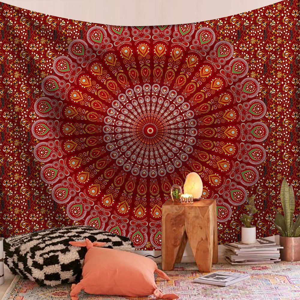 VibeCore Red Mandala Tapestry