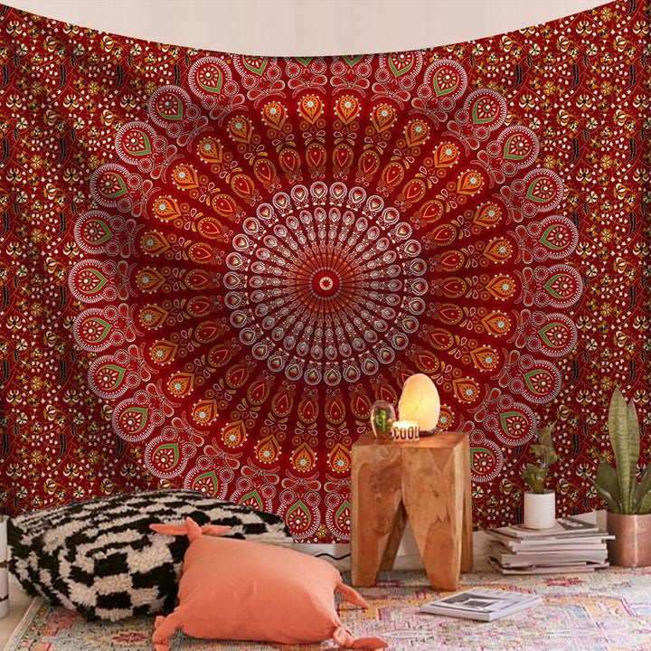VibeCore Red Mandala Tapestry
