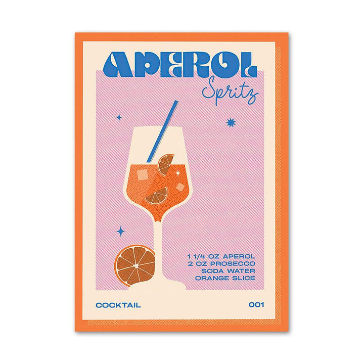 VibeCore Retro Cocktail Canvas Prints Option C: Aperol Spritz
