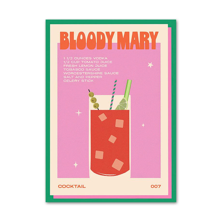VibeCore Retro Cocktail Canvas Prints Option D: Bloody Mary