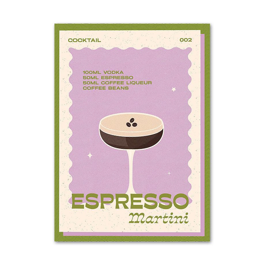 VibeCore Retro Cocktail Canvas Prints Option G: Espresso Martini