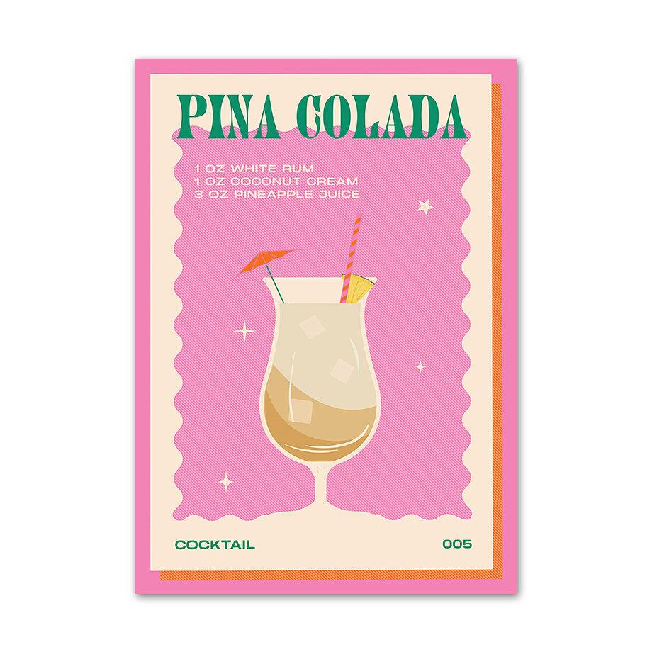 VibeCore Retro Cocktail Canvas Prints Option I: Pina Colada