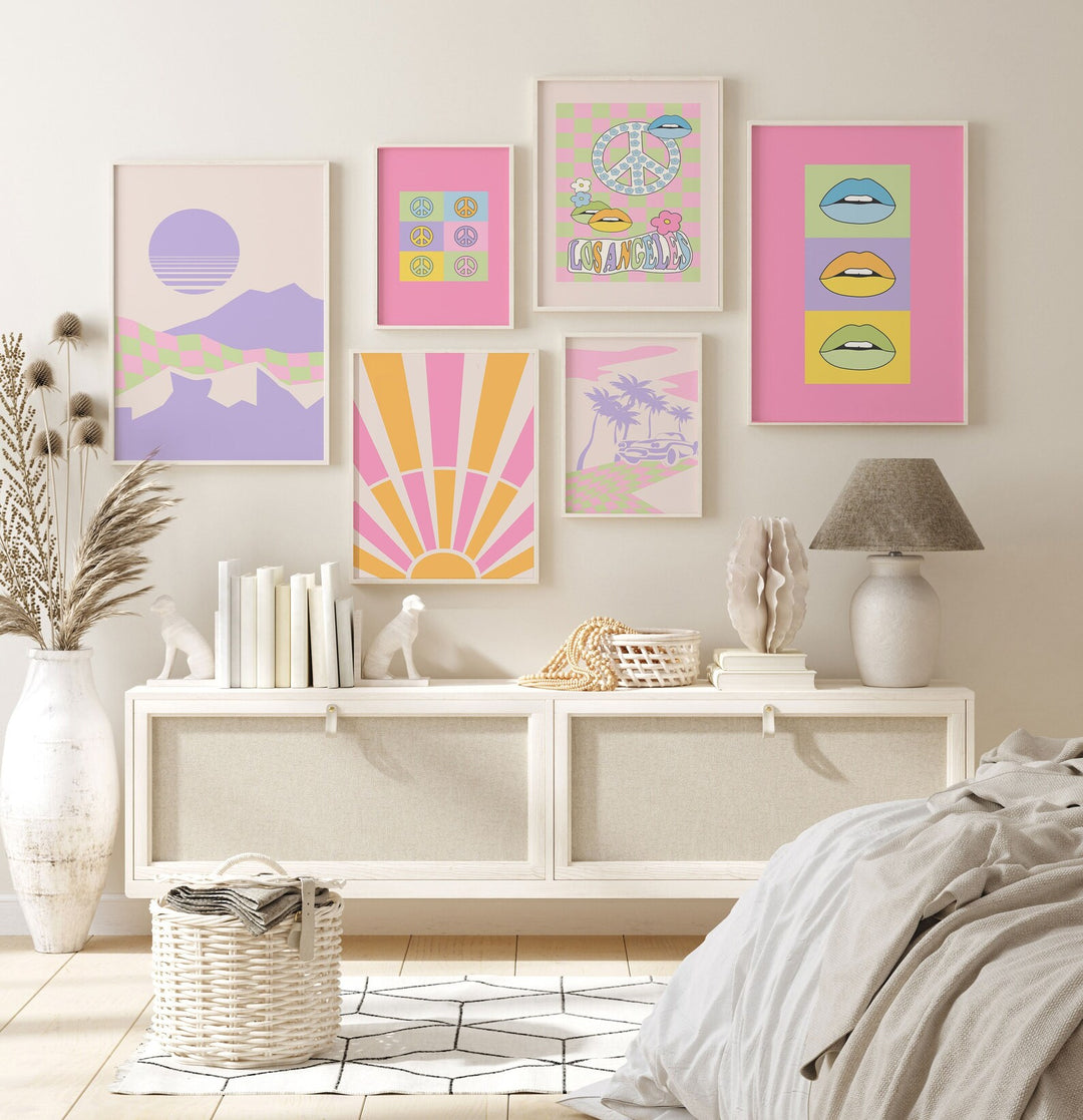 VibeCore Retro Nostalgia Canvas Prints On Wall In Bedroom