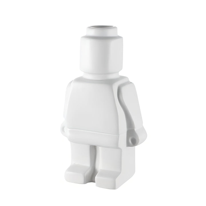 Aesthetic robot vase in white showcasing a sleek minimalist design with pop-culture influence perfect for adding a bold artistic touch to modern home decor.