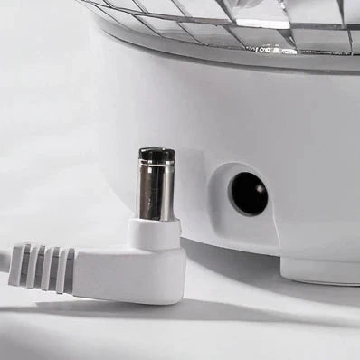 VibeCore Rotating Disco Ball Diffuser with its charging plug, ensuring convenient and efficient power supply for continuous use.