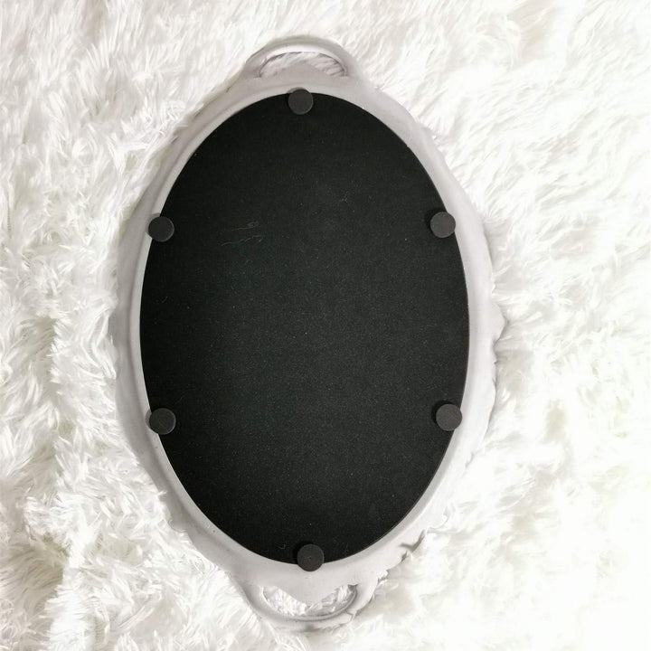 VibeCore Round Royal Mirror Tray backing, featuring a sturdy, flat base for stability. Designed to support the elegant resin-crafted surface, ensuring durability and a secure display for your items.