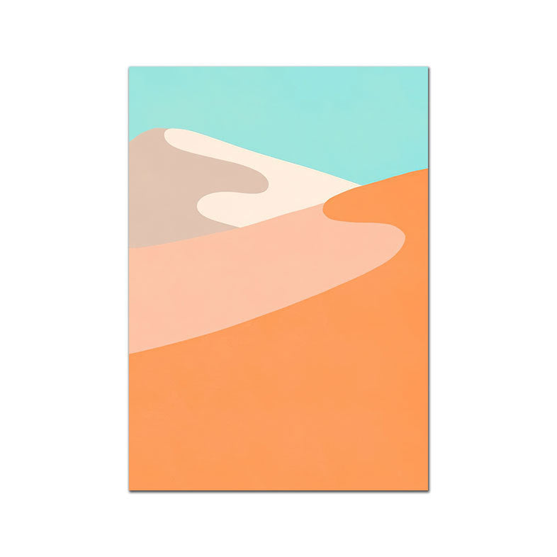 VibeCore Simple Landscape Canvas Prints Option A - Drawing of vibrant and simple desert dunes
