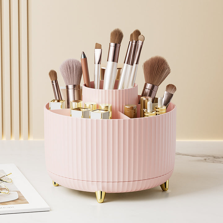 Sleek Spin Organizer Light Pink, 360-Degree Rotating Storage for Makeup Brushes and Office Supplies