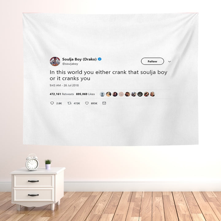 VibeCore Soulja Boy Tweet Tapestry