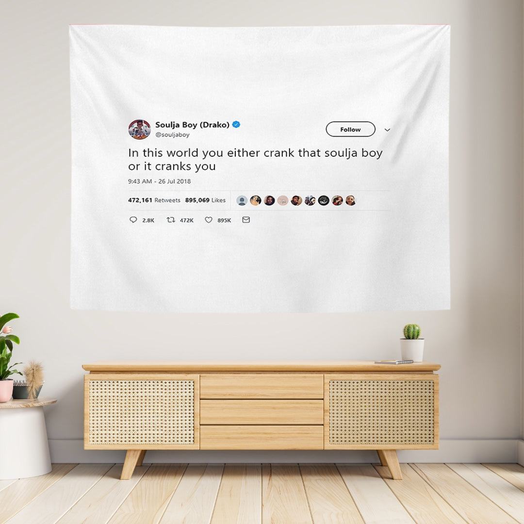 VibeCore Soulja Boy Tweet Tapestry Hanging