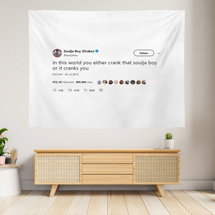 VibeCore Soulja Boy Tweet Tapestry Hanging