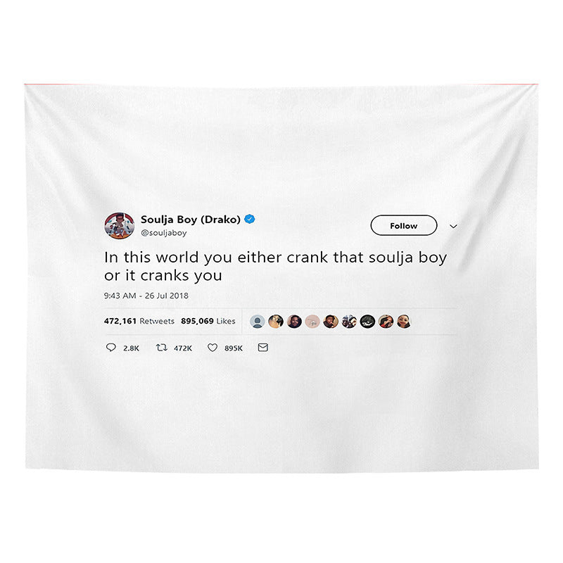 VibeCore Soulja Boy Tweet Tapestry Product View