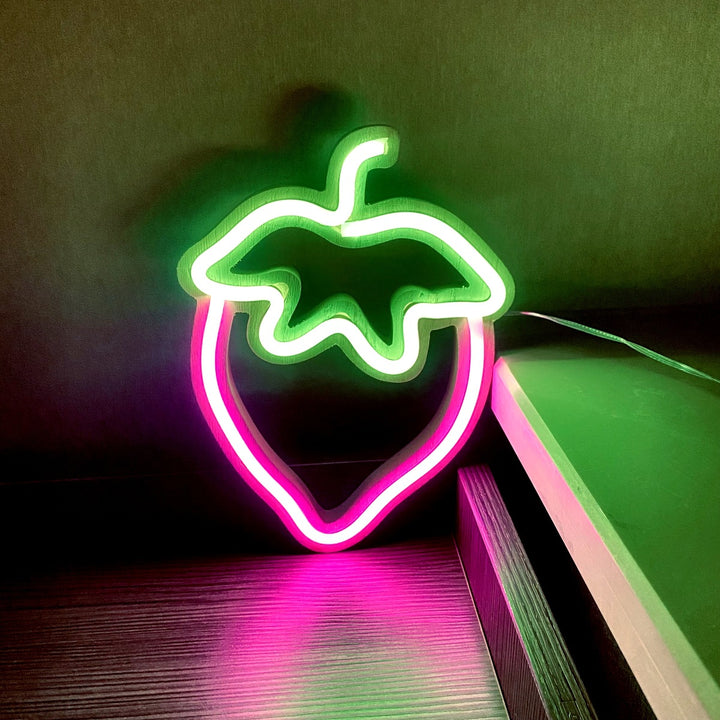 VibeCore Strawberry Neon Light Pink, casting a soft and playful pink glow to bring personality and fun to your space.