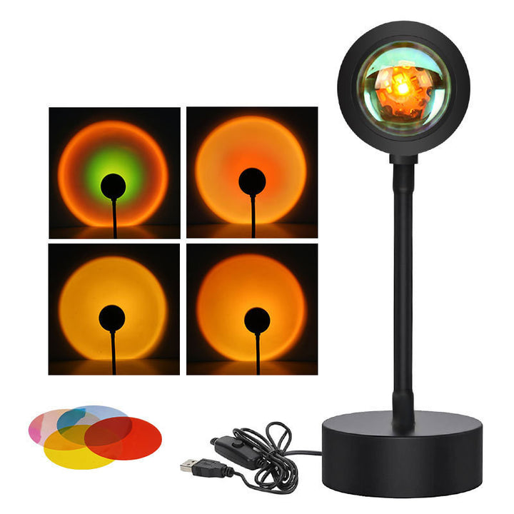 VibeCore Sunset Lamp showcasing orange lighting options, perfect for creating a warm, aesthetic glow in any room.