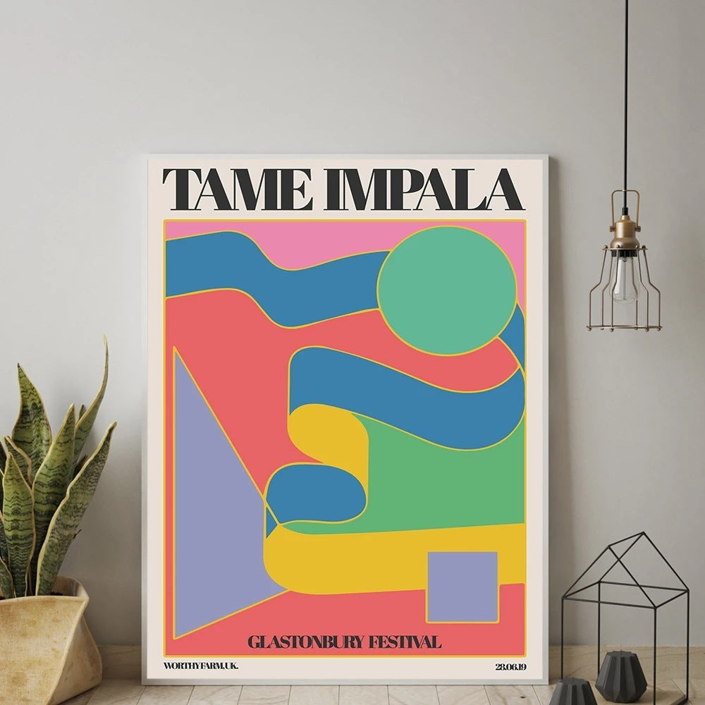 VibeCore Tame Impala Canvas Print Framed On Floor