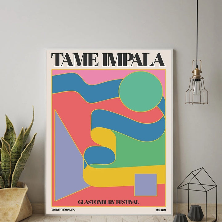 VibeCore Tame Impala Canvas Print Framed On Floor