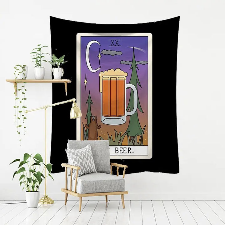 VibeCore The Beer Tarot Tapestry On Wall