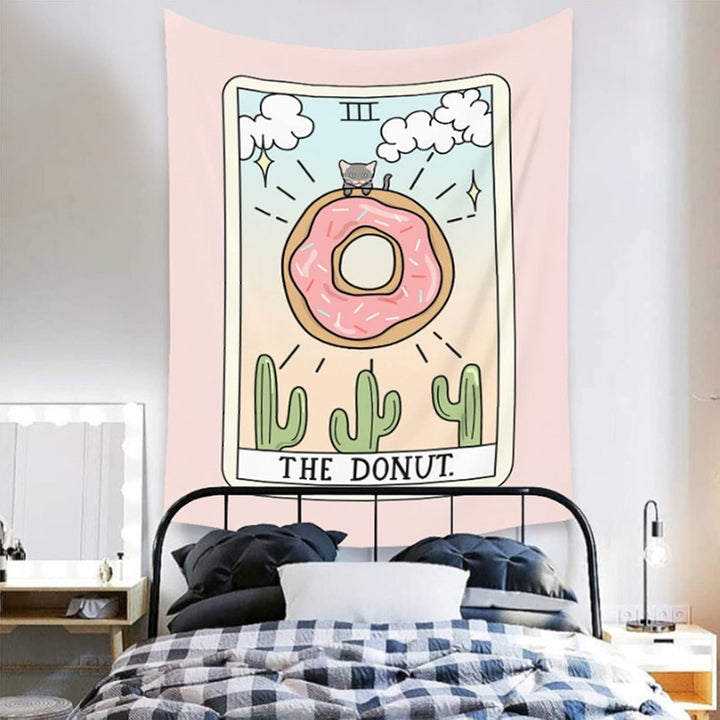 VibeCore The Donut Tarot Tapestry In Bedroom