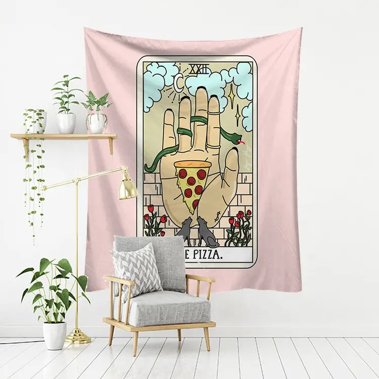 VibeCore The Pizza Tarot Tapestry On Wall
