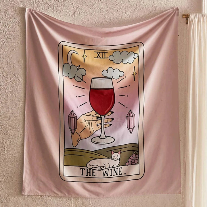 VibeCore The Wine Tarot Tapestry Hanging