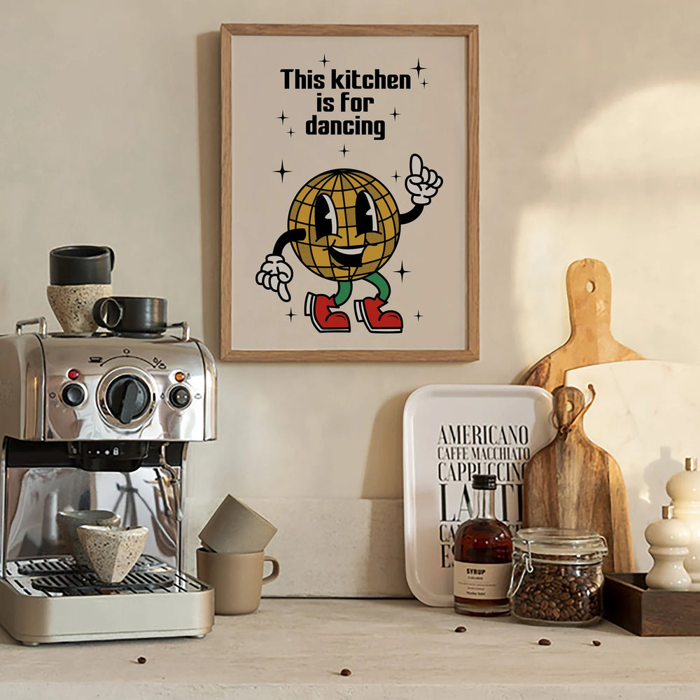VibeCore This Kitchen Is For Dancing Funky Disco Ball Canvas Prints Option A In Kitchen