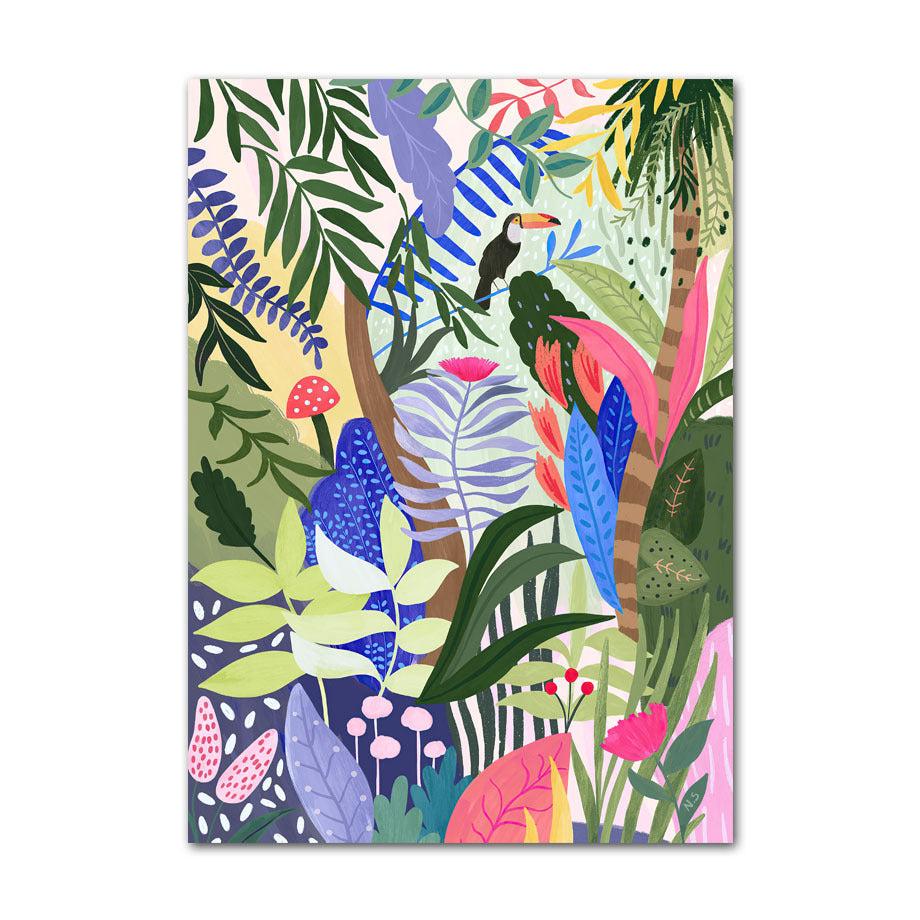 VibeCore Tropical Jungle Canvas Prints Option D: Toucan in jungle