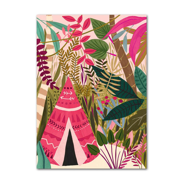 VibeCore Tropical Jungle Canvas Prints Option E: tipi in jungle