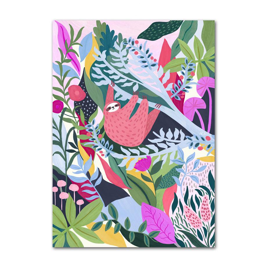 VibeCore Tropical Jungle Canvas Prints Option I: Sloth in jungle