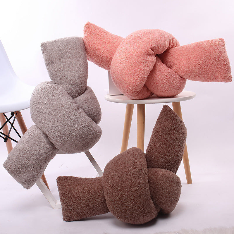 VibeCore Twist Knot Throw Pillow - 3 Color Options, Unique Twist-Knot Design, Plush Material with PP Cotton Fill, Cozy and Aesthetic Decorative Accent for Bed, Couch, or Chair, Easy to Clean