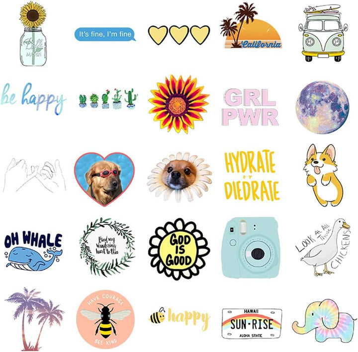 VibeCore VSCO Girl Sticker pack featuring another set of 20 unique and vibrant designs, perfect for customizing your phone, laptop, or accessories.