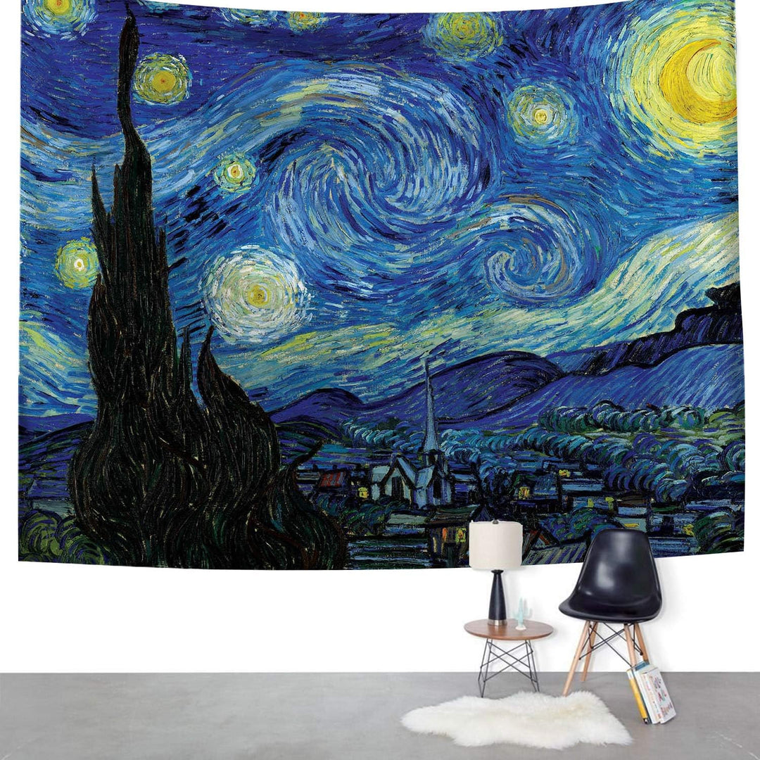 VibeCore Van Gogh Starry Night Tapestry Close Up